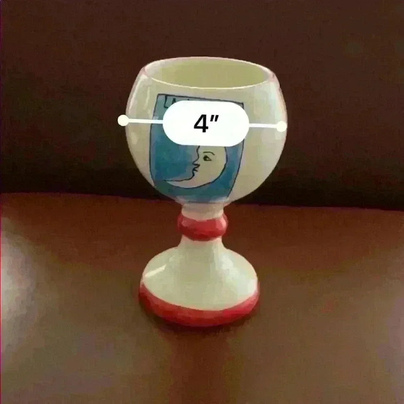 Lotería Ceramic Chalice Goblet wine Glass - Picture 6 of 7